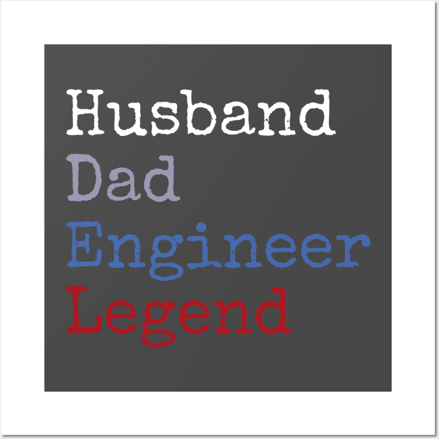 Husband dad engineer legend Wall Art by Apollo Beach Tees